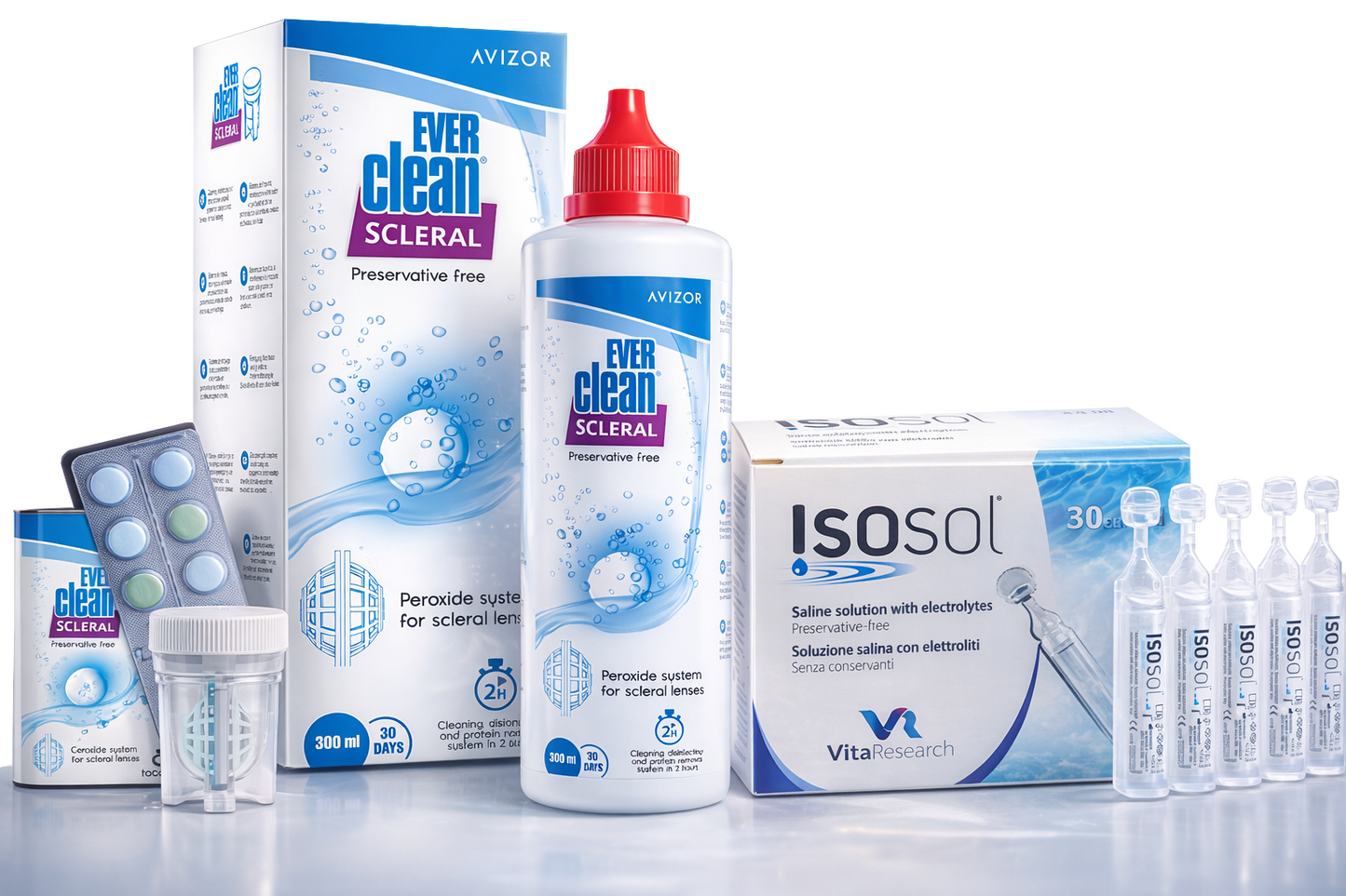 EVER CLEAN SCLERAL 300 ml Avizor + ISOSOL 30 Unidoses de VitaResearch